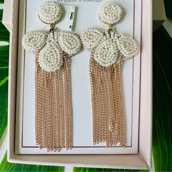 Rush Faux Pearl Cluster Drop Earrings NWT - Picture 12 of 13